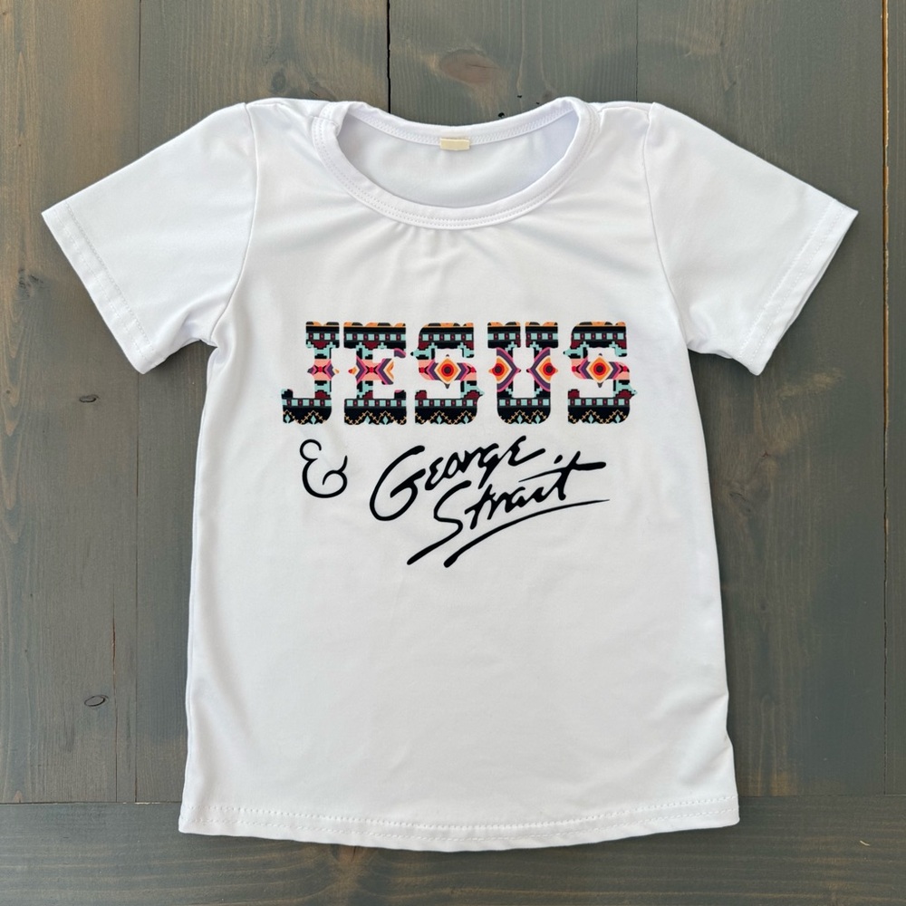 Jesus & George Strait Graphic Shirt Toddler Size 2T